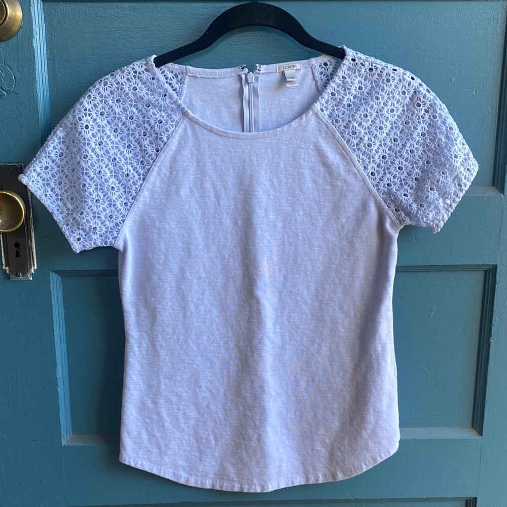 J.Crew eyelet sleeves shirt